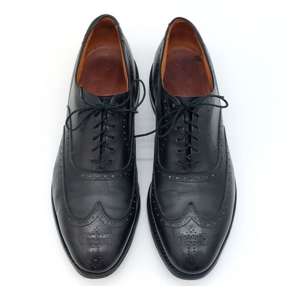 Allen Edmonds Chester Men\'s 10.5 C Black Leather Wing Tip Oxford Dress Shoes USA main image 7